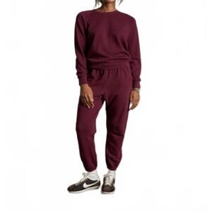 NEW PERFECTWHITETEE alexi french terry sweatshirt in dark burgundy